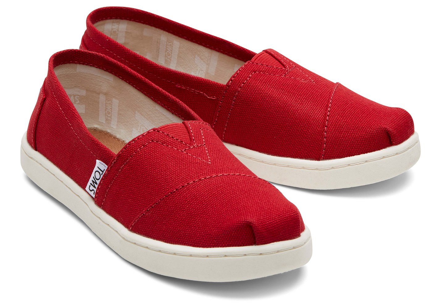 Toms Espadryle Dziecięce Czerwone - Alpargata Youth Płócienne - 98NBVEJRS